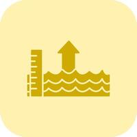 Sea Level Rise Glyph Tritone Icon vector