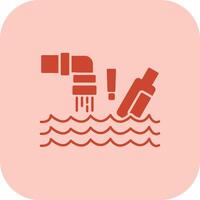 Water Pollution Glyph Tritone Icon vector