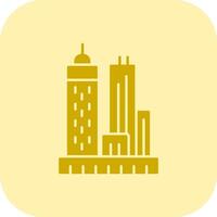 Skyscrapers Glyph Tritone Icon vector