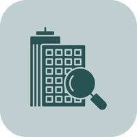 Search Apartment Glyph Tritone Icon vector