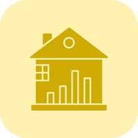 Real Estate Stats Glyph Tritone Icon vector