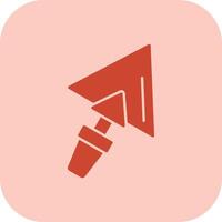 Plastering Trowel Glyph Tritone Icon vector