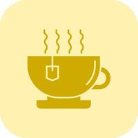 Hot Tea Glyph Tritone Icon vector