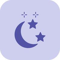 Luna y estrella glifo tritono icono vector