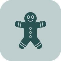 Gingerbread Man Glyph Tritone Icon vector