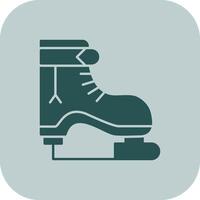 Ice Skate Glyph Tritone Icon vector