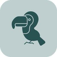 Toucan Glyph Tritone Icon vector