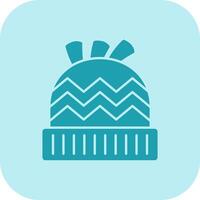 Winter Hat Glyph Tritone Icon vector