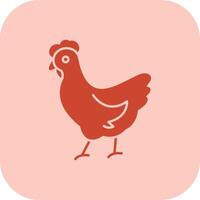 Chicken Glyph Tritone Icon vector