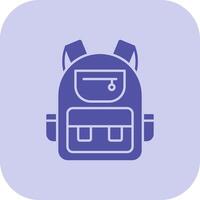 Backpack Glyph Tritone Icon vector