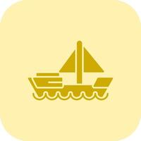 Dinghy Glyph Tritone Icon vector