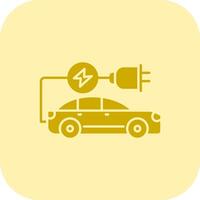 eléctrico coche glifo tritono icono vector