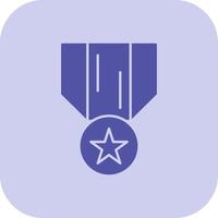 Medal Of Honor Glyph Tritone Icon vector