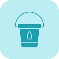 Water Bucket Glyph Tritone Icon vector