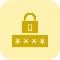 Password Glyph Tritone Icon vector