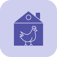 Chicken Glyph Tritone Icon vector