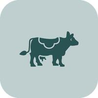 Cow Glyph Tritone Icon vector