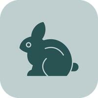 Conejo glifo tritono icono vector