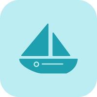 Dinghy Glyph Tritone Icon vector