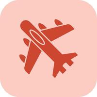 Jet Plane Glyph Tritone Icon vector