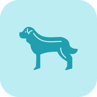 Dog Glyph Tritone Icon vector