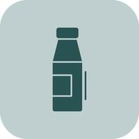 Leche botella glifo tritono icono vector