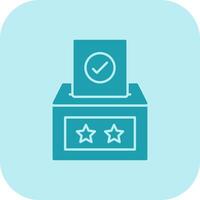 Voting Box Glyph Tritone Icon vector