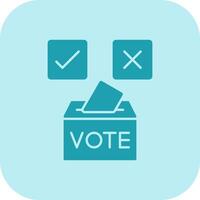 Vote Yes Glyph Tritone Icon vector