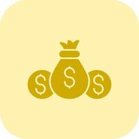 Money Bag Glyph Tritone Icon vector