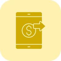 Send Money Glyph Tritone Icon vector