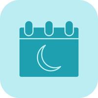 Moon Calendar Glyph Tritone Icon vector