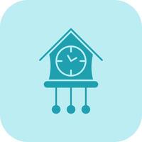 Cuckoo Clock Glyph Tritone Icon vector