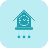 Cuckoo Clock Glyph Tritone Icon vector