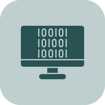 Binary Code Glyph Tritone Icon vector