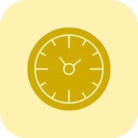 Clock Time Glyph Tritone Icon vector