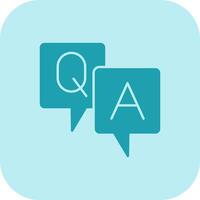 Question And Answer Glyph Tritone Icon vector