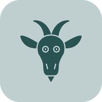 Goat Glyph Tritone Icon vector