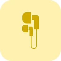 Earphones Glyph Tritone Icon vector