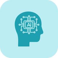 Artificial Intelligence Glyph Tritone Icon vector