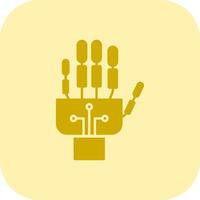 Robotics hand Glyph Tritone Icon vector