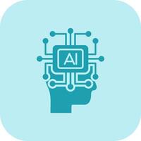 Artificial Intelligence Glyph Tritone Icon vector