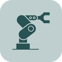 Industrial Robot Glyph Tritone Icon vector