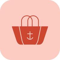 Beach Bag Glyph Tritone Icon vector