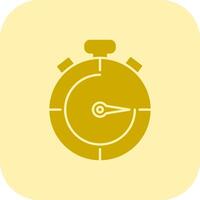 Stopwatch Glyph Tritone Icon vector