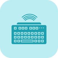 Wireless Keyboard Glyph Tritone Icon vector