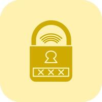 Smart Lock Glyph Tritone Icon vector