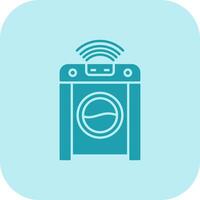 Smart Washing Machine Glyph Tritone Icon vector