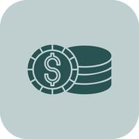 Coin Glyph Tritone Icon vector