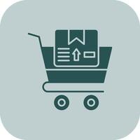 Shopping Cart Glyph Tritone Icon vector