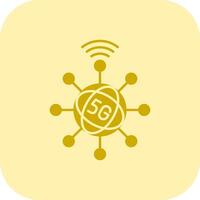 Connection Glyph Tritone Icon vector